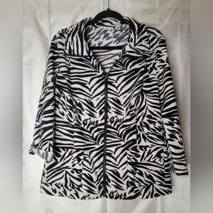 Chico's Zenergy Zebra Print Light Jacket